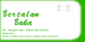 bertalan baka business card
